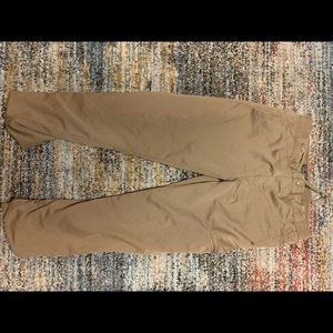 Untied by blue, fleece line pants great for outdoor adventures.